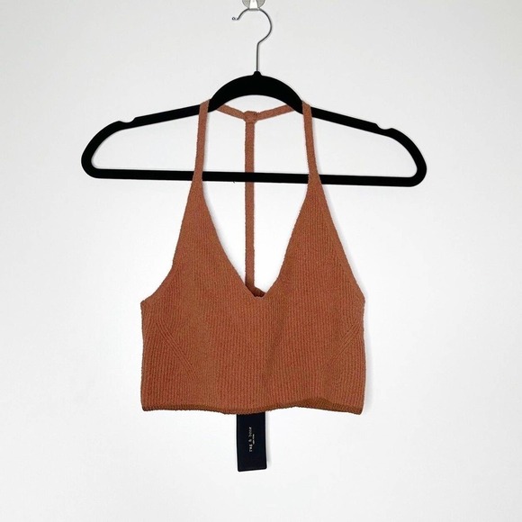 NWT Rag & Bone Soleil Rib Bra Top Stretch Womens Pale Copper Size Medium - Picture 3 of 6